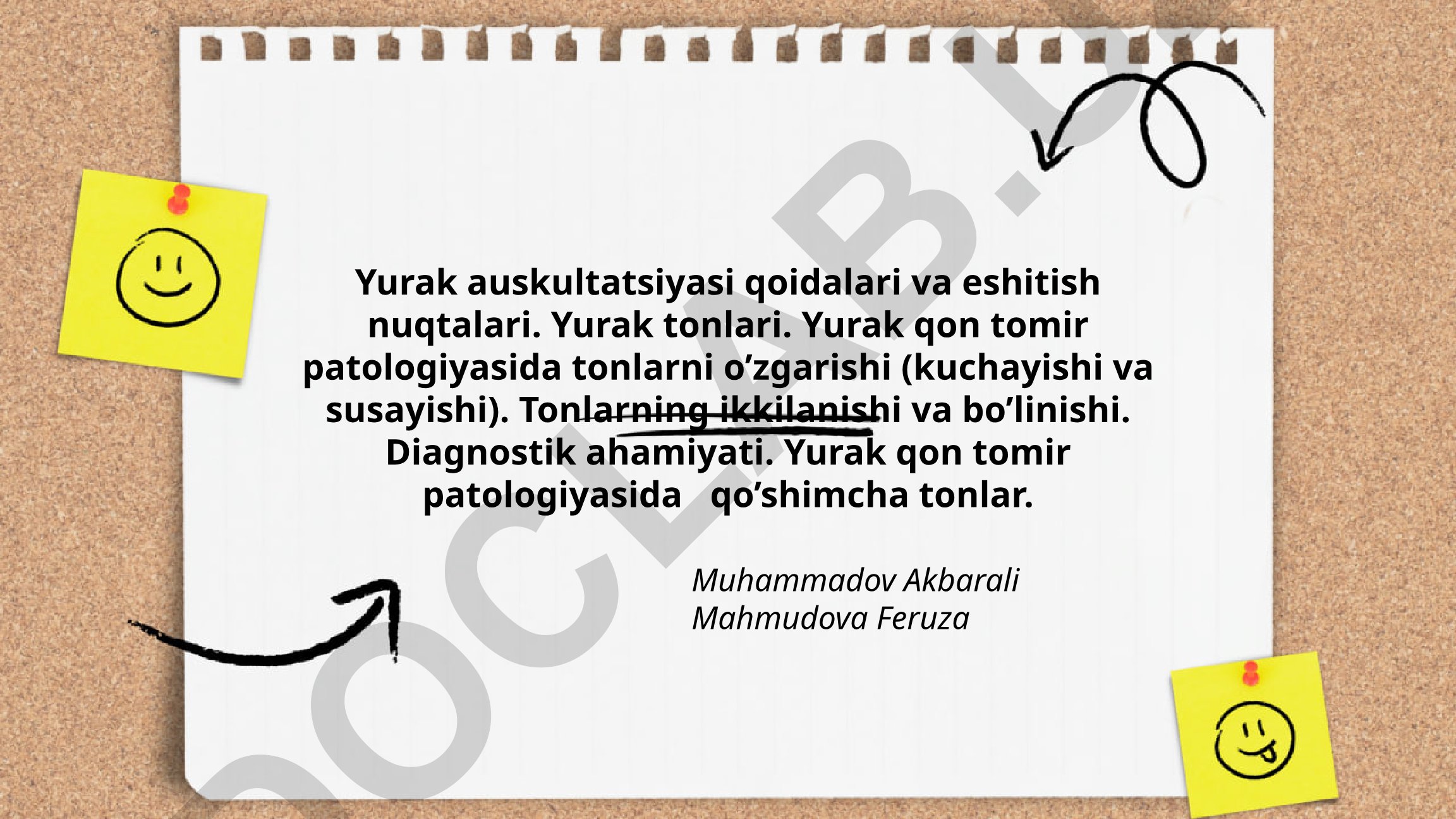 Yurak auskultatsiyasi qoidalari va eshitish nuqtalari
