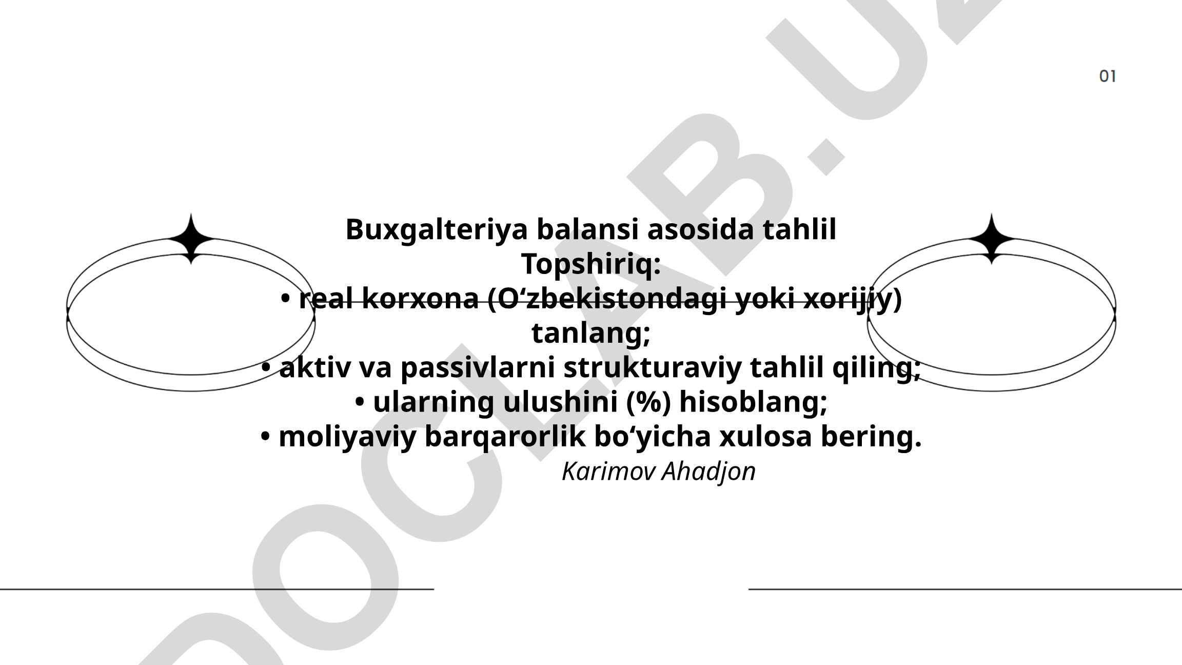 Buxgalteriya balansi asosida tahlil: UzAuto Motors va Uzbekneftegaz