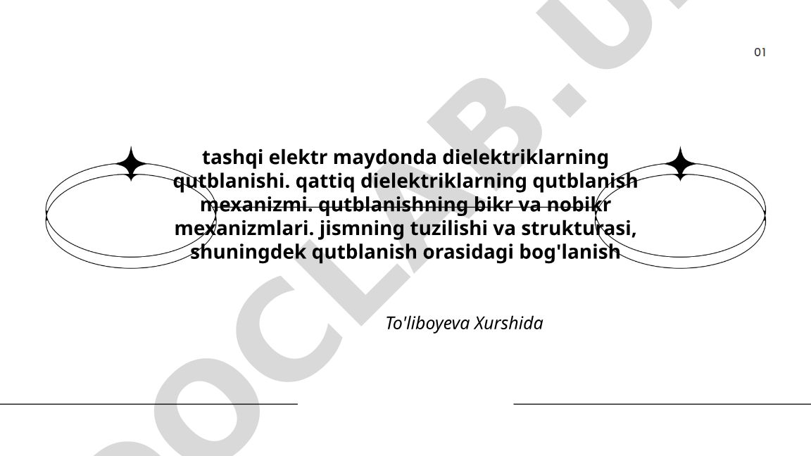 Tashqi elektr maydonda dielektriklarning qutblanishi