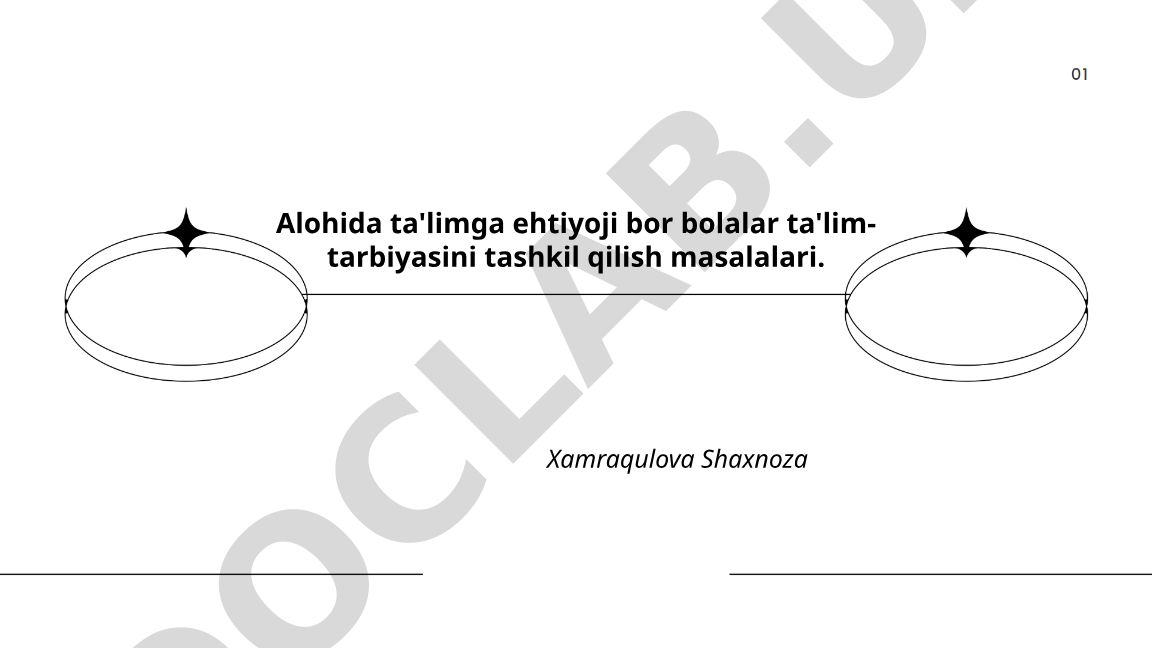 Alohida ta'limga ehtiyoji bor bolalar ta'lim-tarbiyasini tashkil qilish masalalari