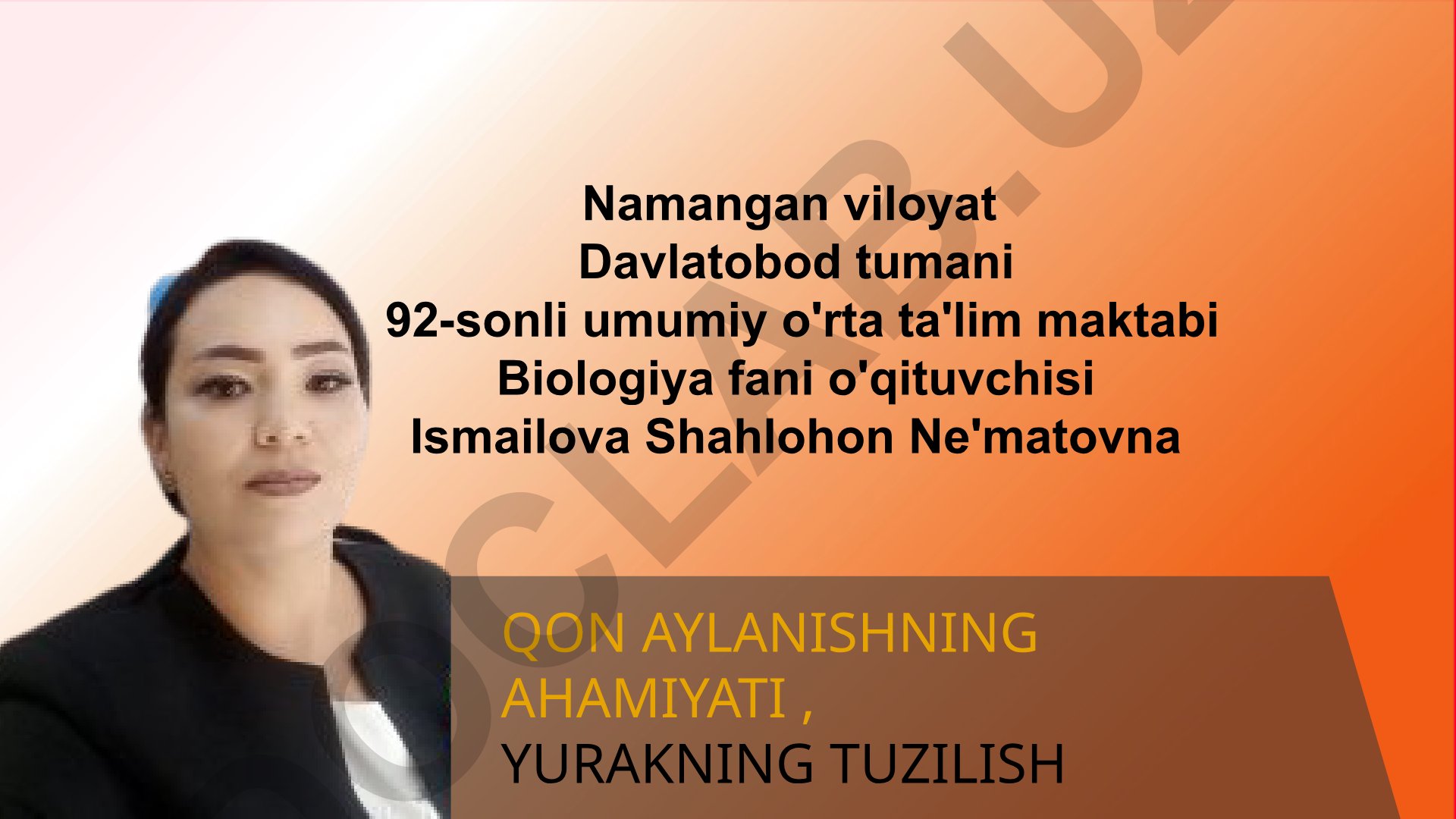 Qon aylanishining ahamiyati, yurakning tuzilishi