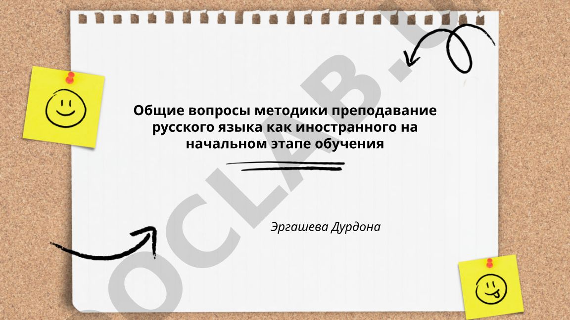 Общие вопросы методики преподавания русского языка как иностранного на начальном этапе обучения