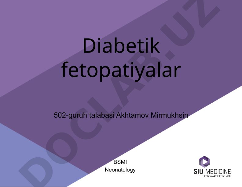 Diabetik fetopatiyalar: sabablari, belgilari va ogibatlari