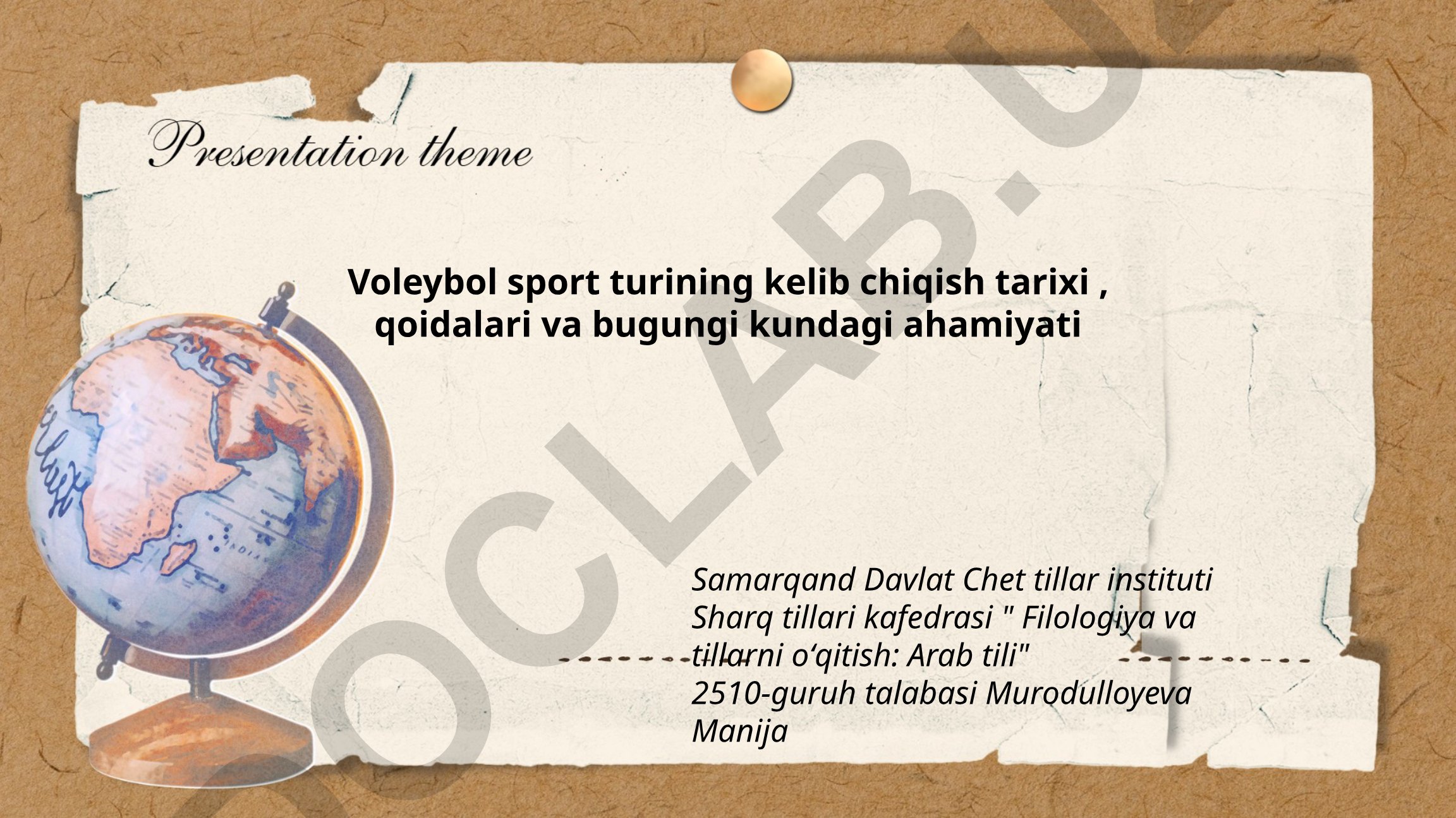 Voleybol sport turining kelib chiqish tarixi, qoidalari va bugungi kundagi ahamiyati
