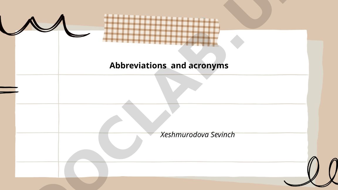 Abbreviations and acronyms in English