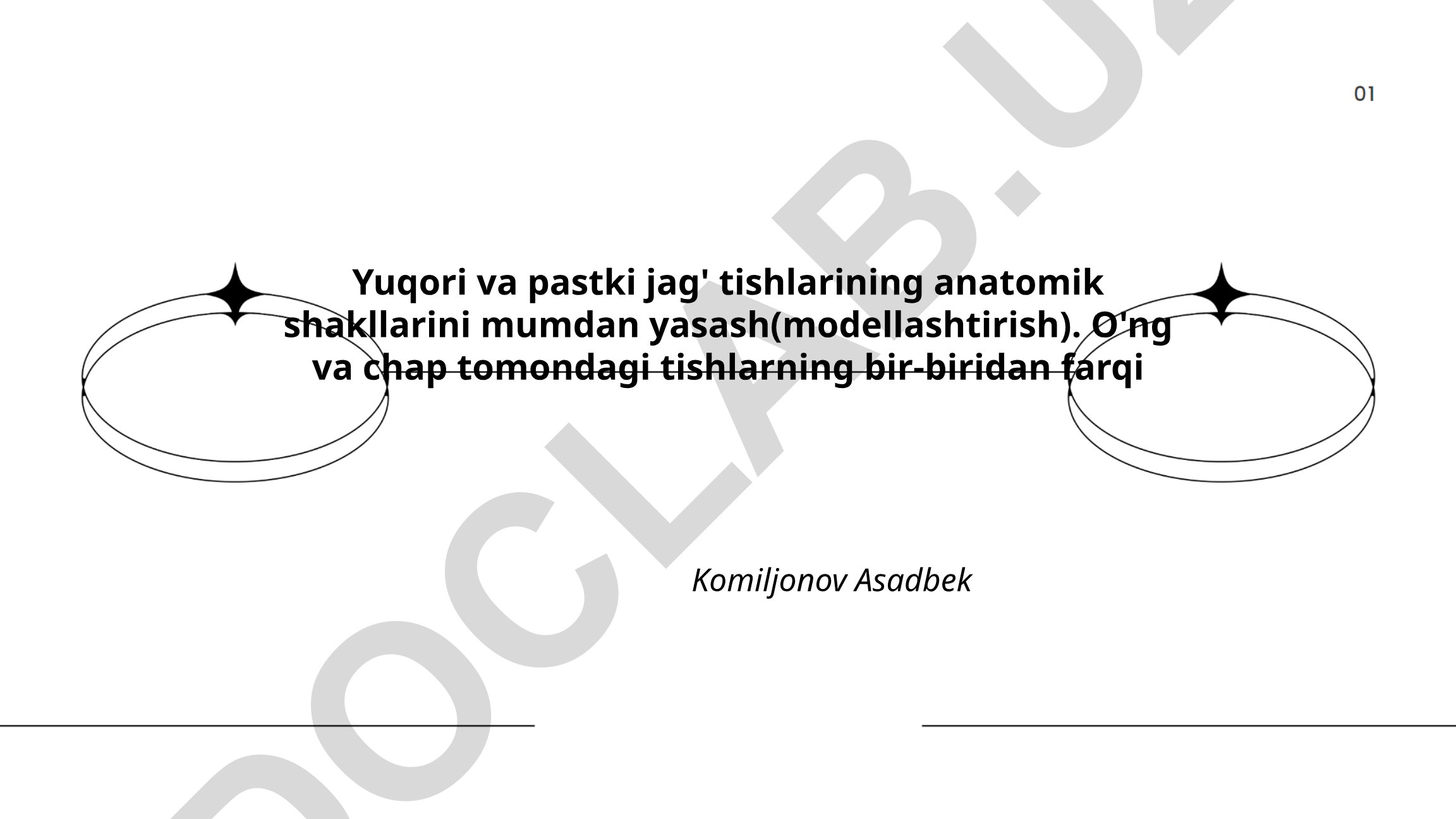 Yuqori va pastki jag' tishlarining anatomik shakllarini mumdan yasash