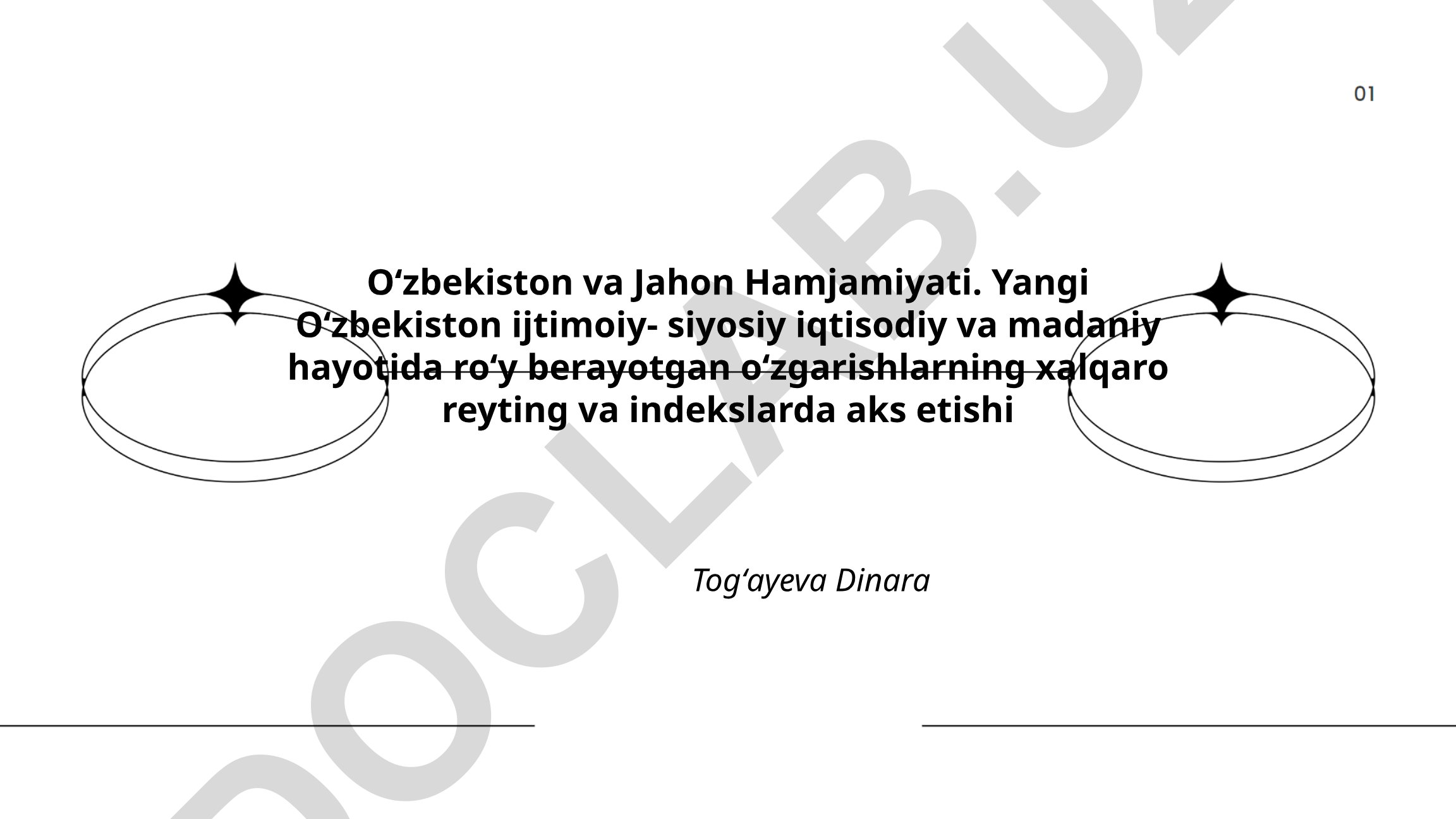 O'zbekistonning xalqaro reyting va indekslardagi o'rni