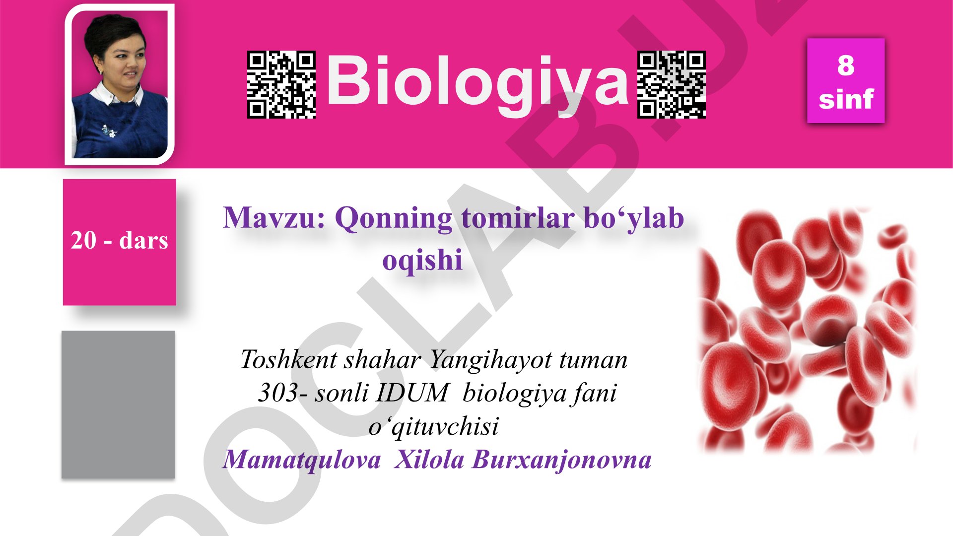 Qonning tomirlar bo‘ylab oqishi va qon bosimi