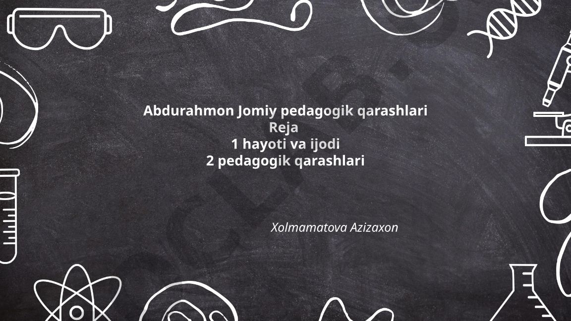 Abdurahmon Jomiyning hayoti, ijodi va pedagogik qarashlari