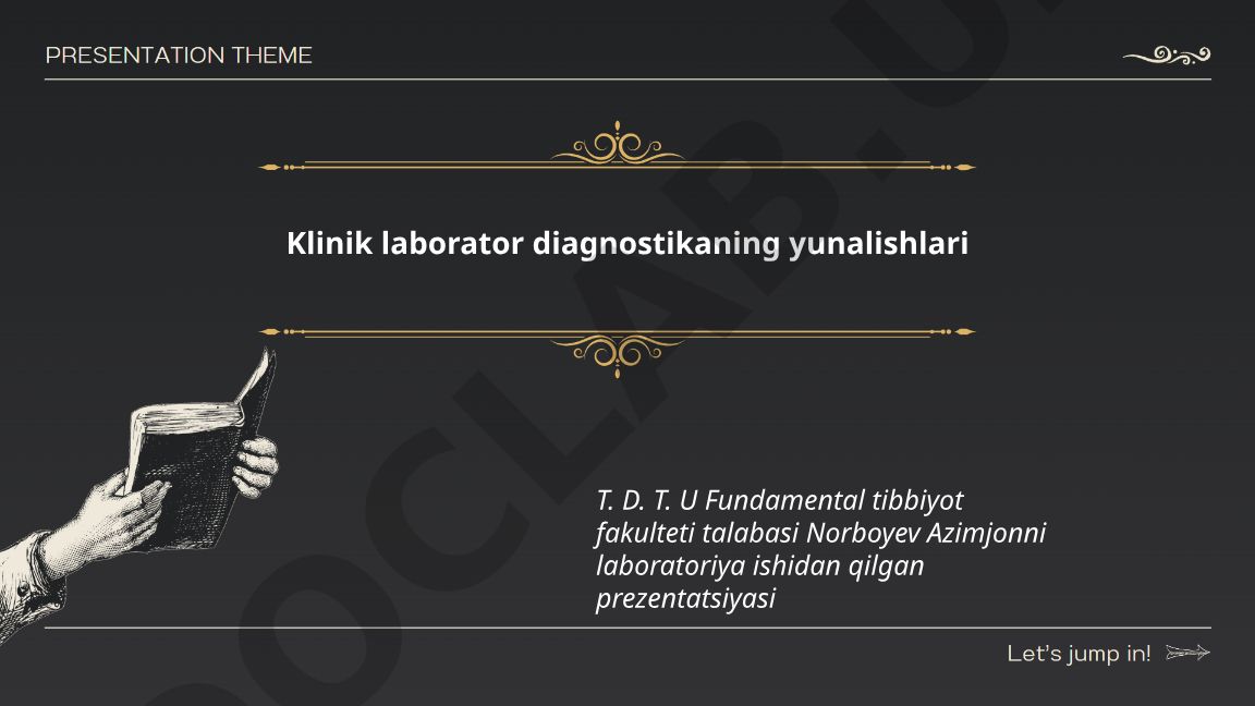 Klinik laborator diagnostikaning yunalishlari