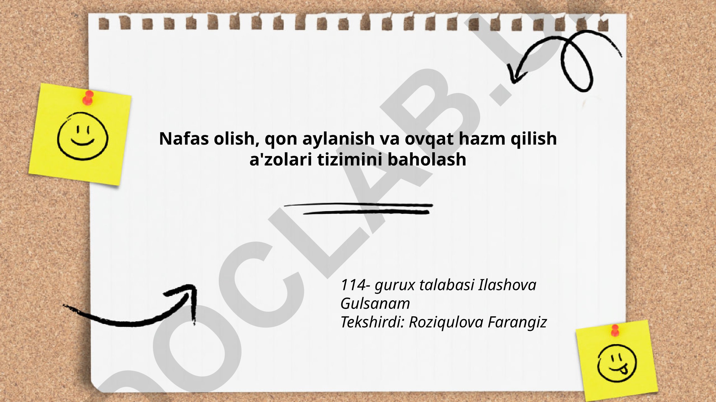 Nafas olish, qon aylanish va ovqat hazm qilish a'zolari tizimini baholash