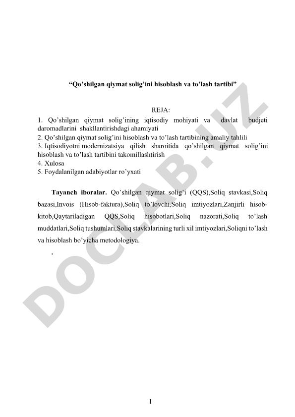 Qo'shilgan qiymat solig'ini hisoblash va to'lash tartibi