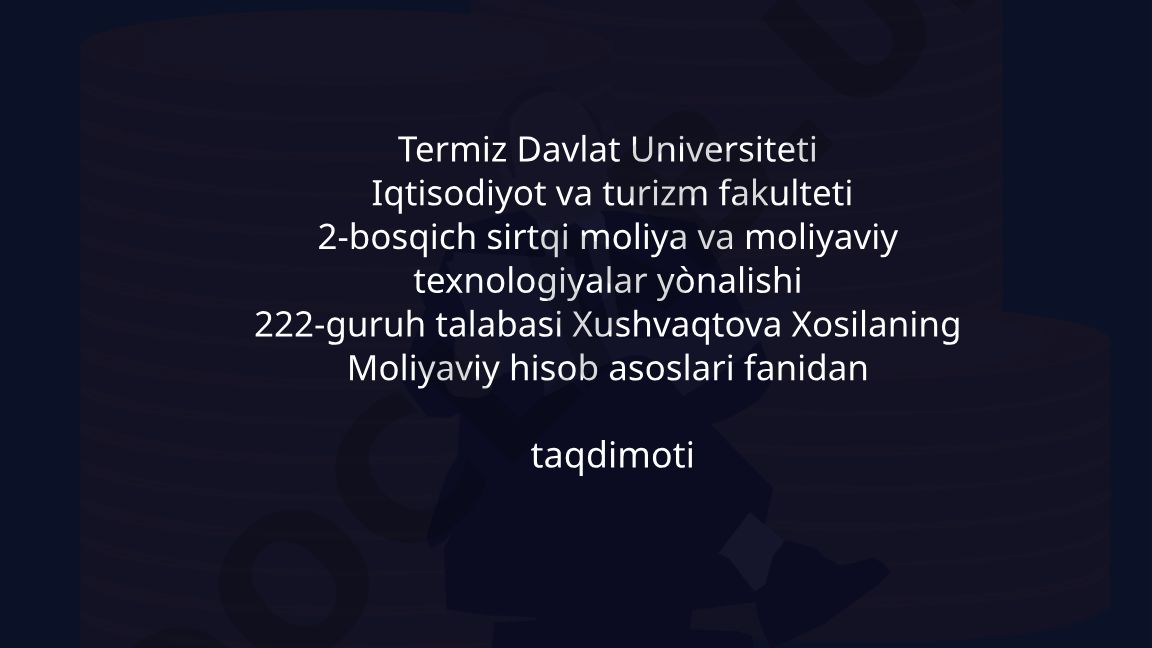Soliqlar va tizimlarni to'lash uchun foydadan foydalanish va yakuniy moliyaviy natijalarni hisobga olish