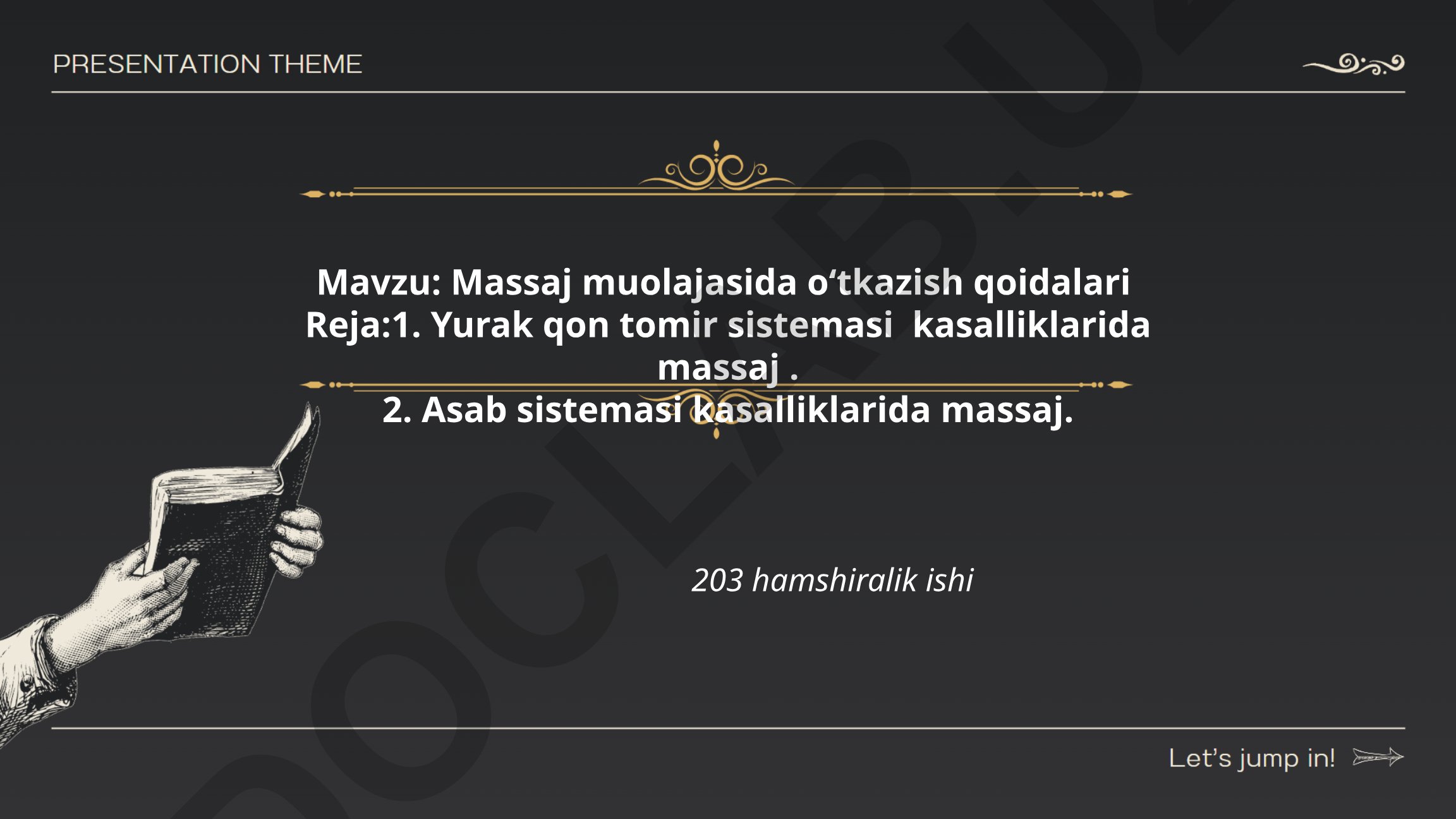 Massaj muolajasida o‘tkazish qoidalari