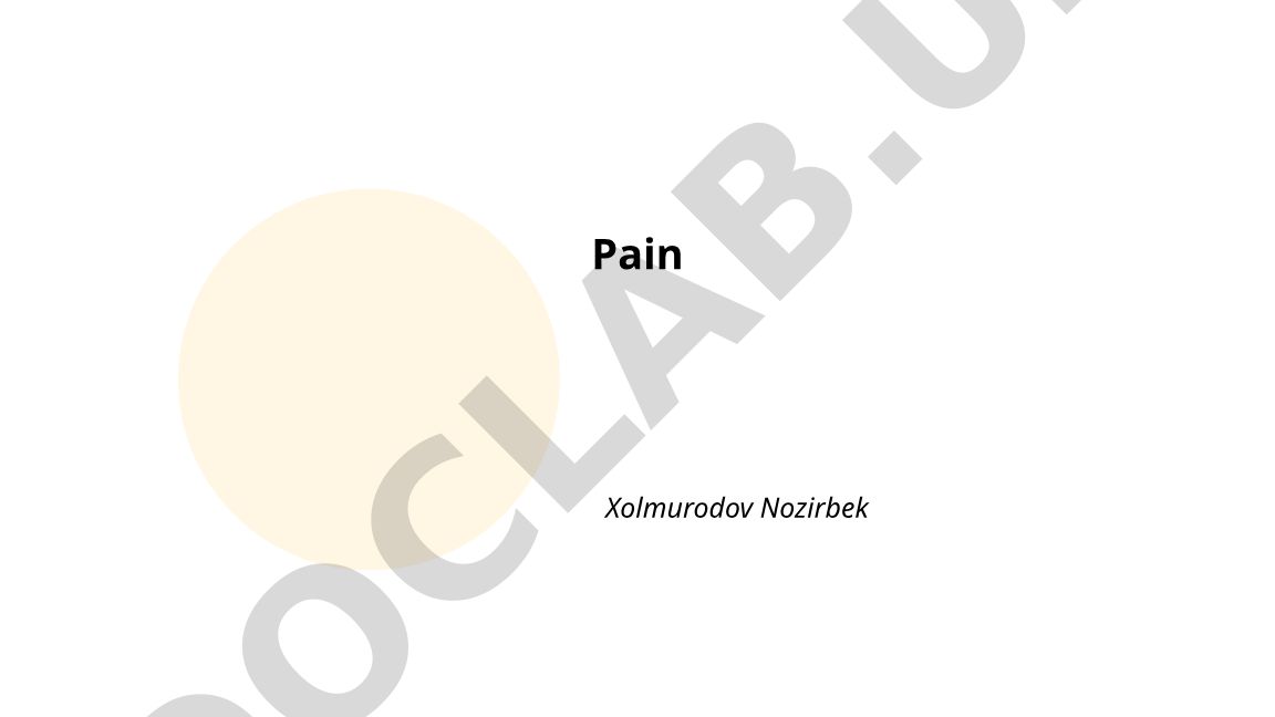 Acute and chronic pain: types, assessment and management