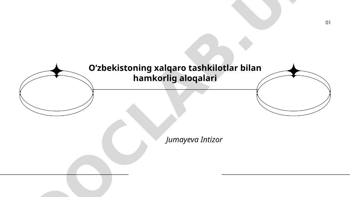 Oʻzbekistoning xalqaro tashkilotlar bilan hamkorlig aloqalari