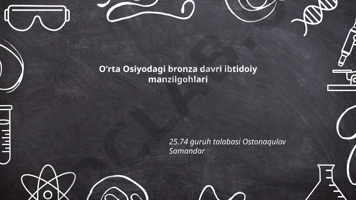 Oʻrta Osiyodagi bronza davri ibtidoiy manzilgohlari