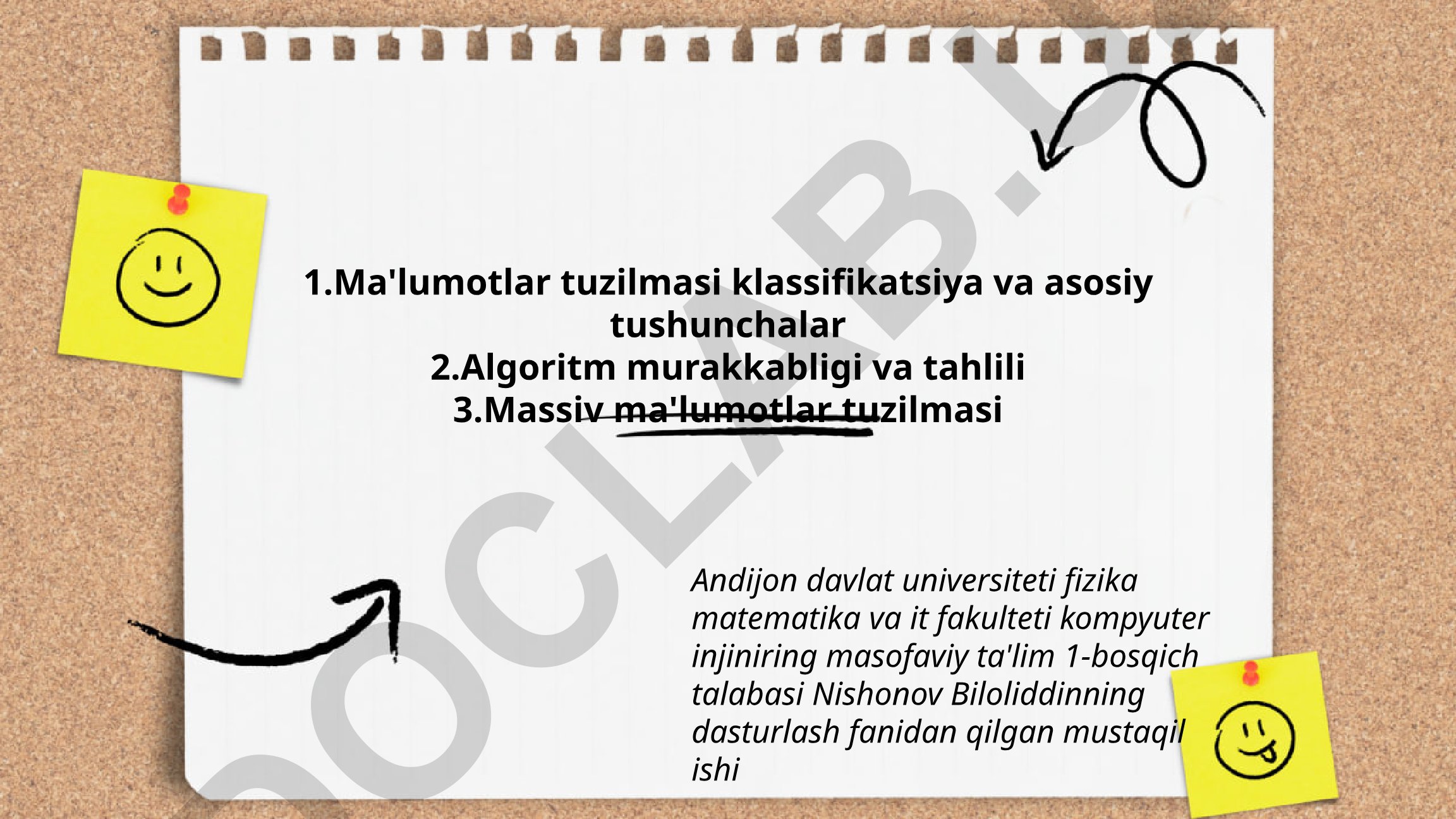 Ma'lumotlar tuzilmalari klassifikatsiyasi va algoritm murakkabligi