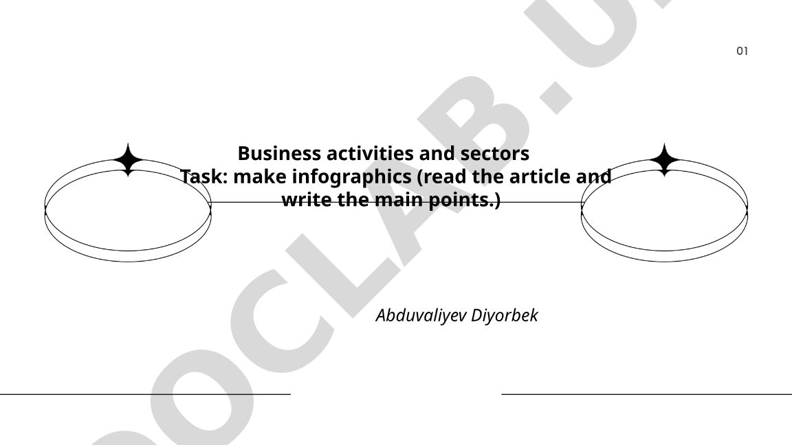 Biznes faoliyati va sektorlari infografikasi