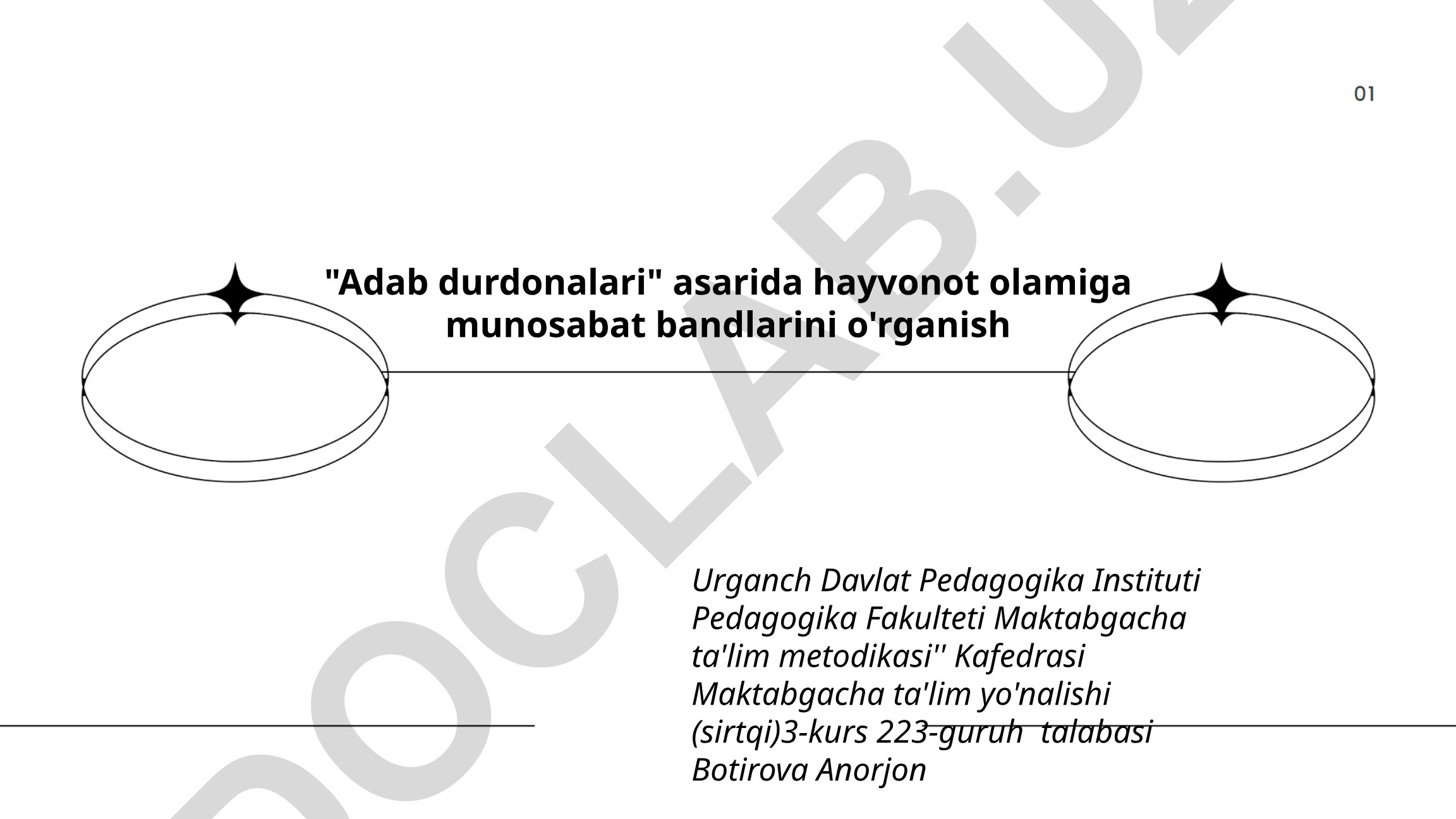Adab durdonalari asarida hayvonot olamiga munosabat bandlari