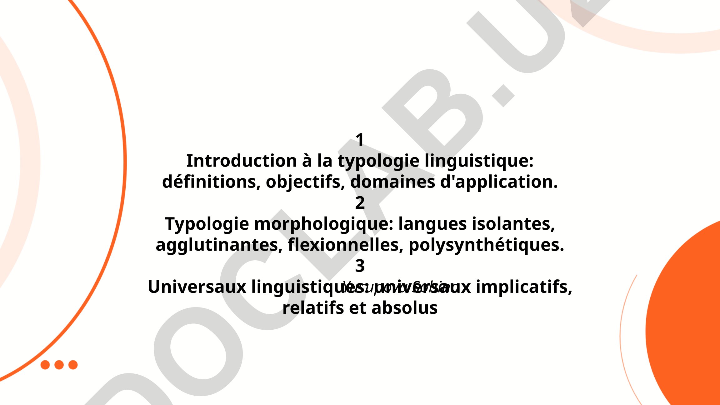 Introduction à la typologie linguistique
