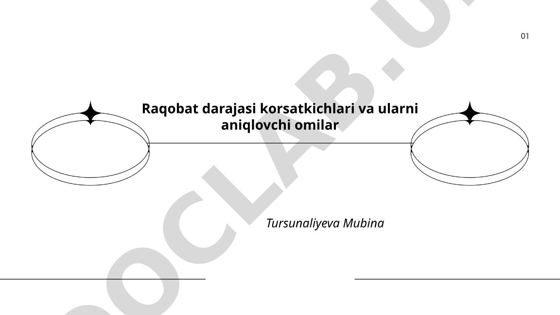 Raqobat darajasi korsatkichlari va ularni aniqlovchi omillar