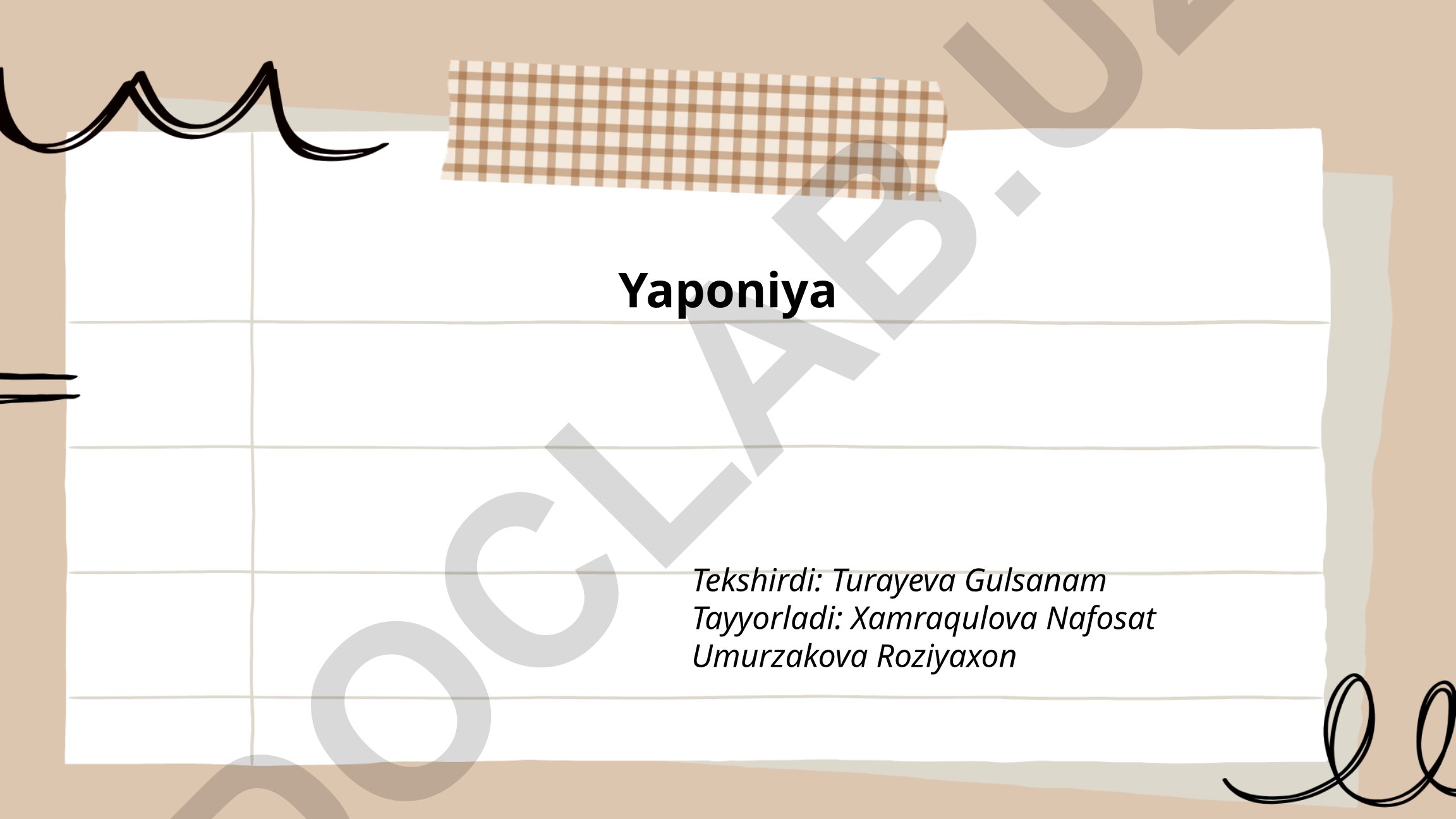 Yaponiya tarixi, madaniyati va tili