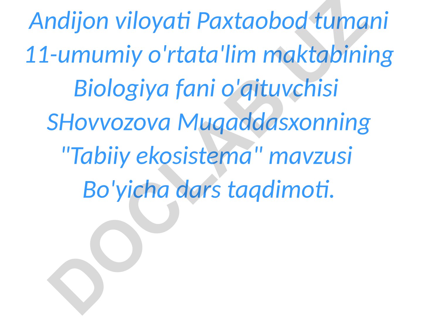 Tabiiy ekosistema