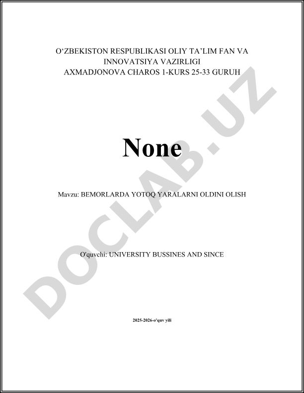 Bemorlarda yotoq yaralarini oldini olish