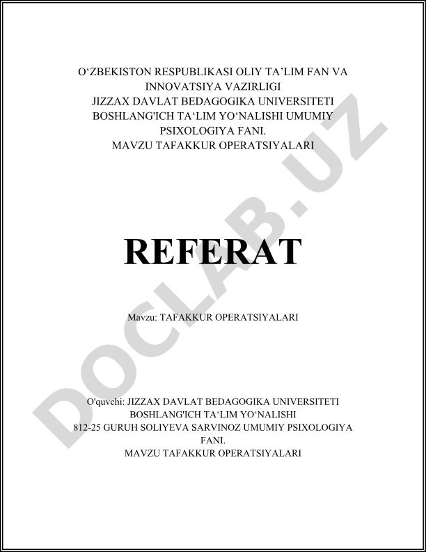 Tafakkur operatsiyalari