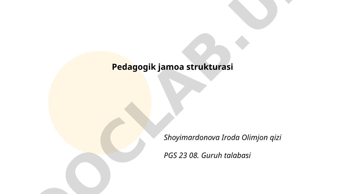 Pedagogik jamoa tushunchasi va strukturaviy tamoyillari