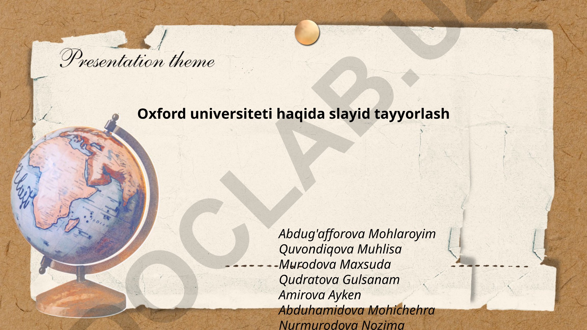 Oxford universiteti tarixi va tuzilmasi