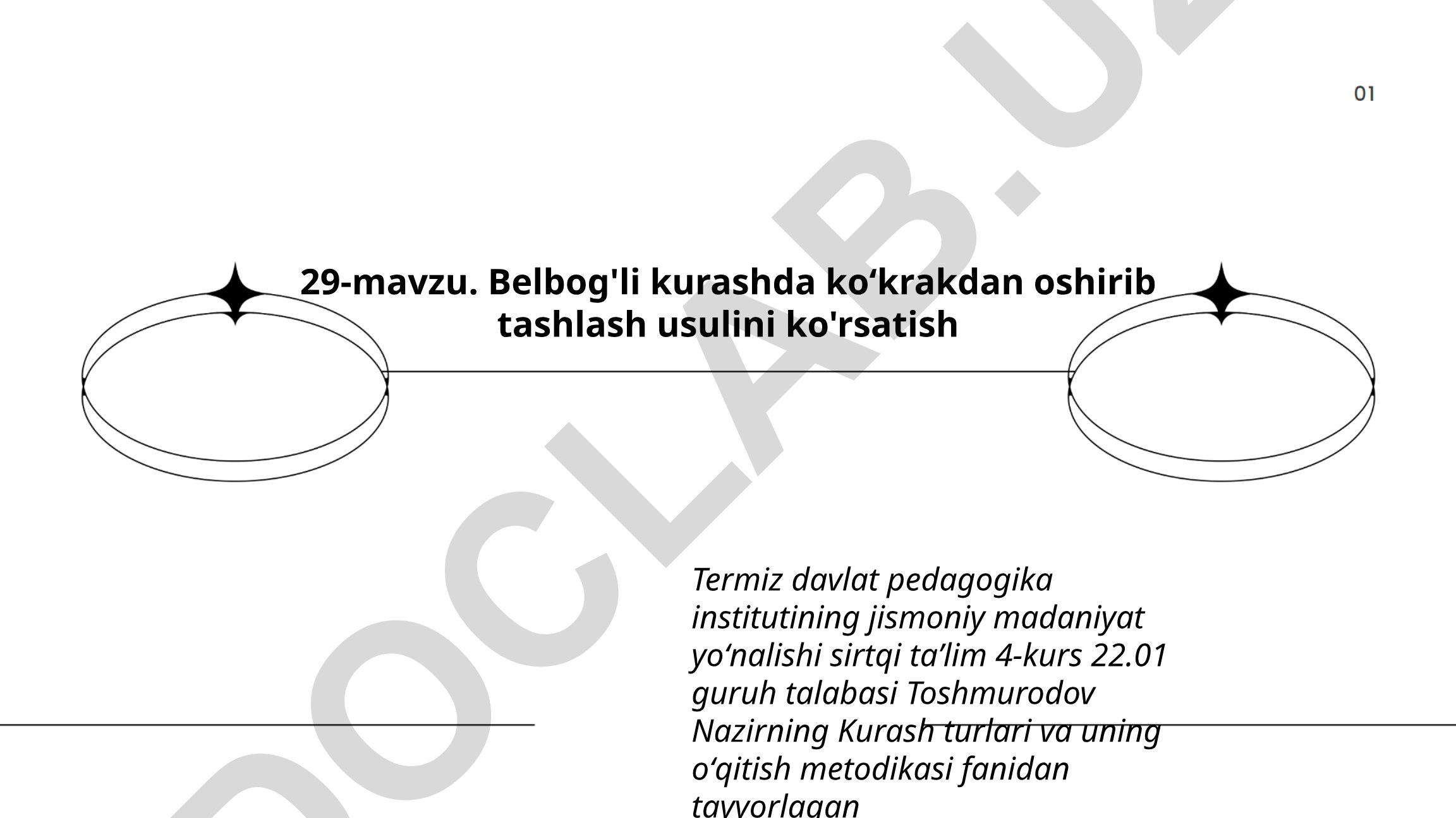 Belbog'li kurashda koʻkrakdan oshirib tashlash usulini ko'rsatish
