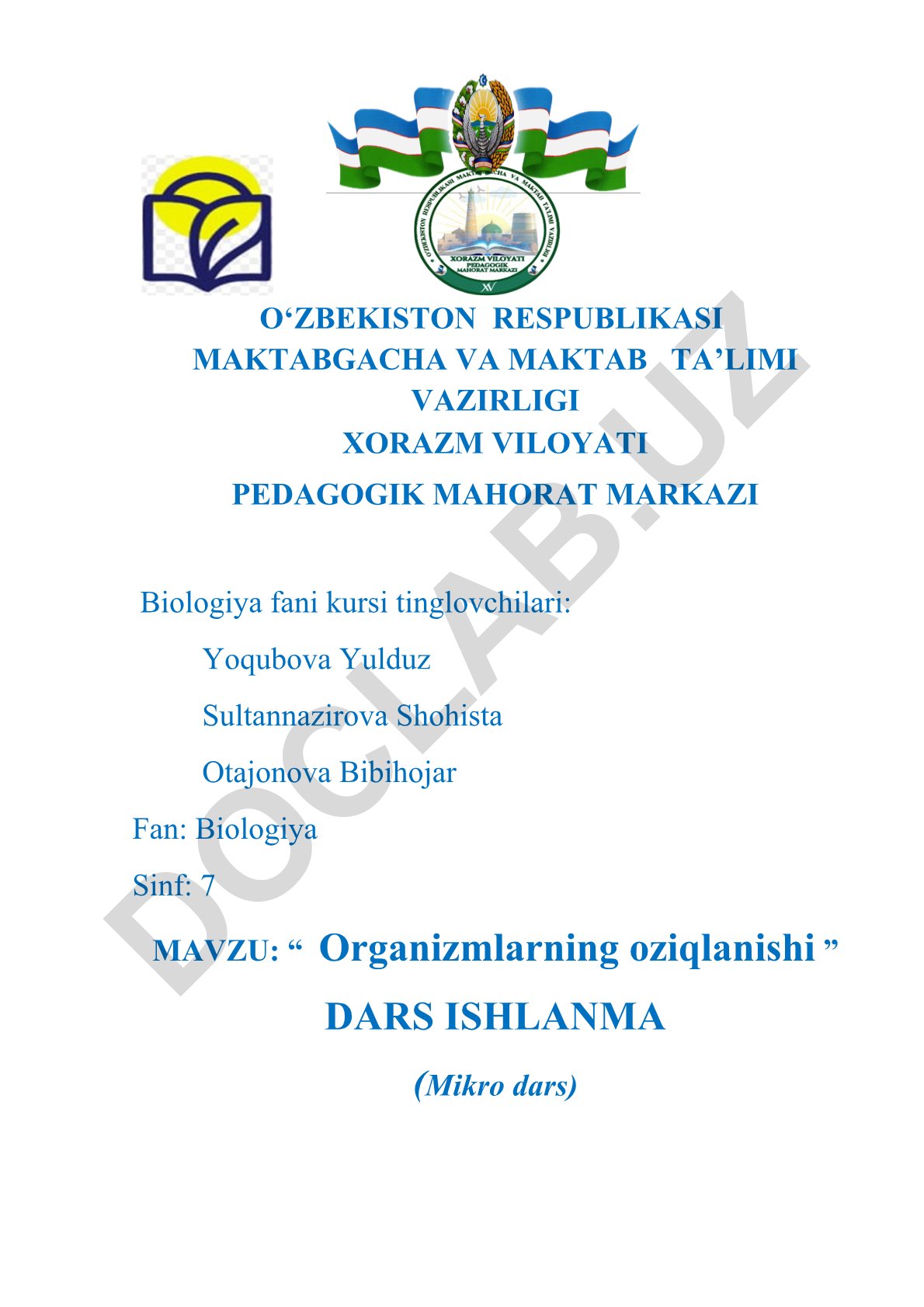 Organizmlarning oziqlanishi