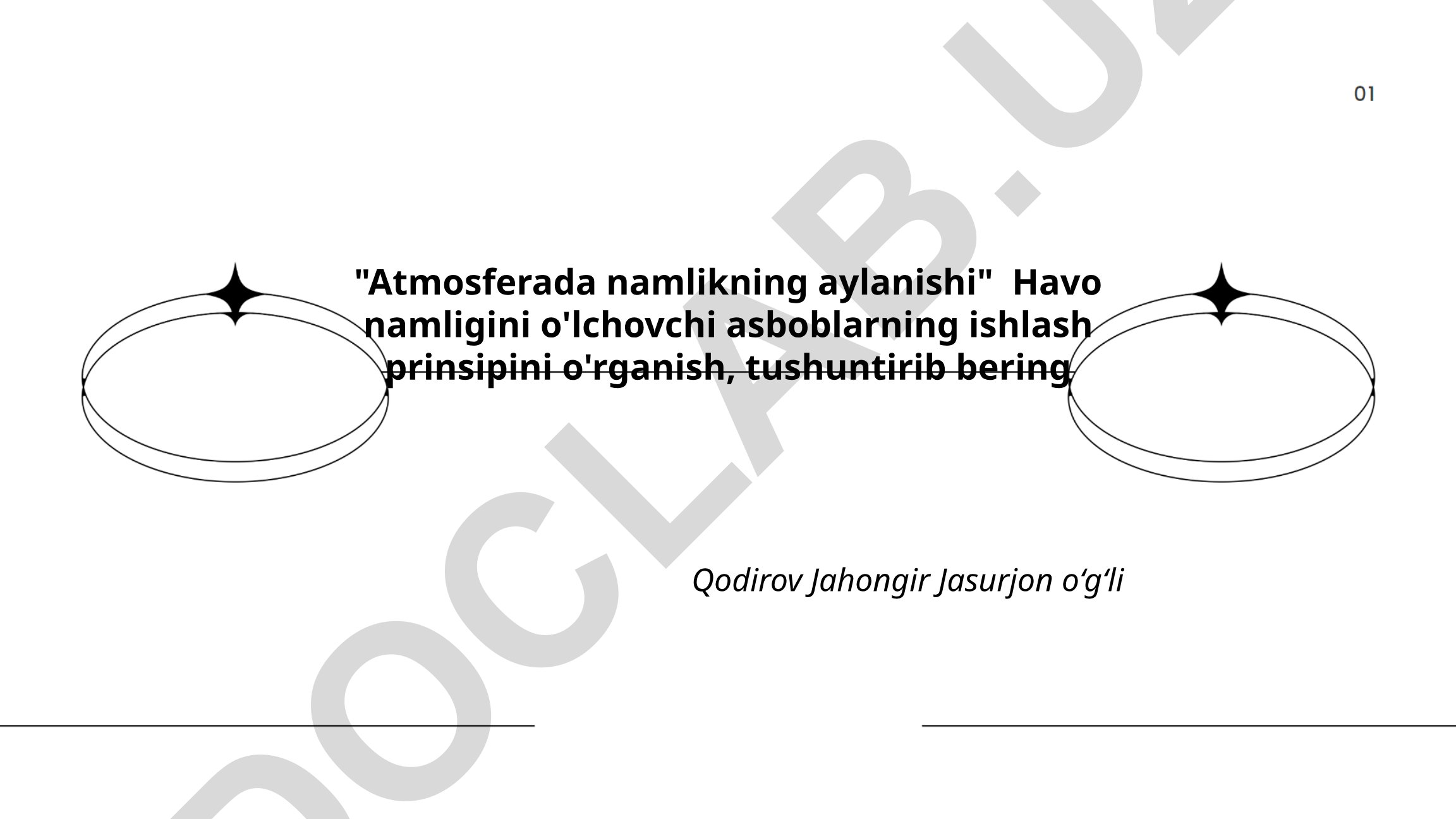 Atmosferada namlikning aylanishi va havo namligini o'lchovchi asboblar