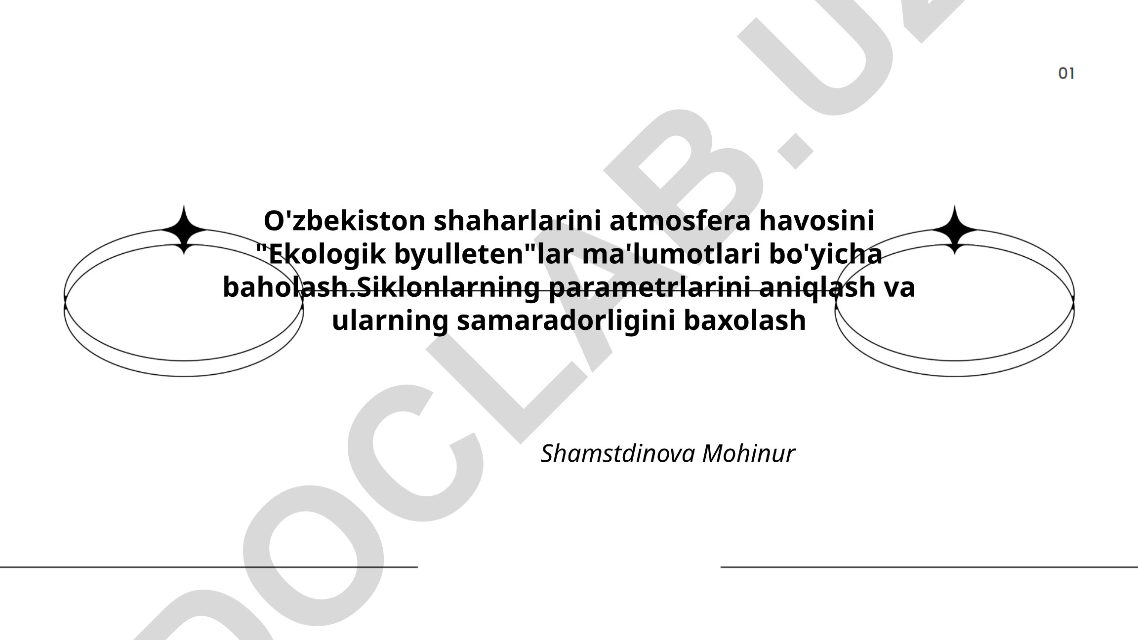 O'zbekiston shaharlarida atmosfera havosini baholash va siklonlarning samaradorligini tahlil qilish