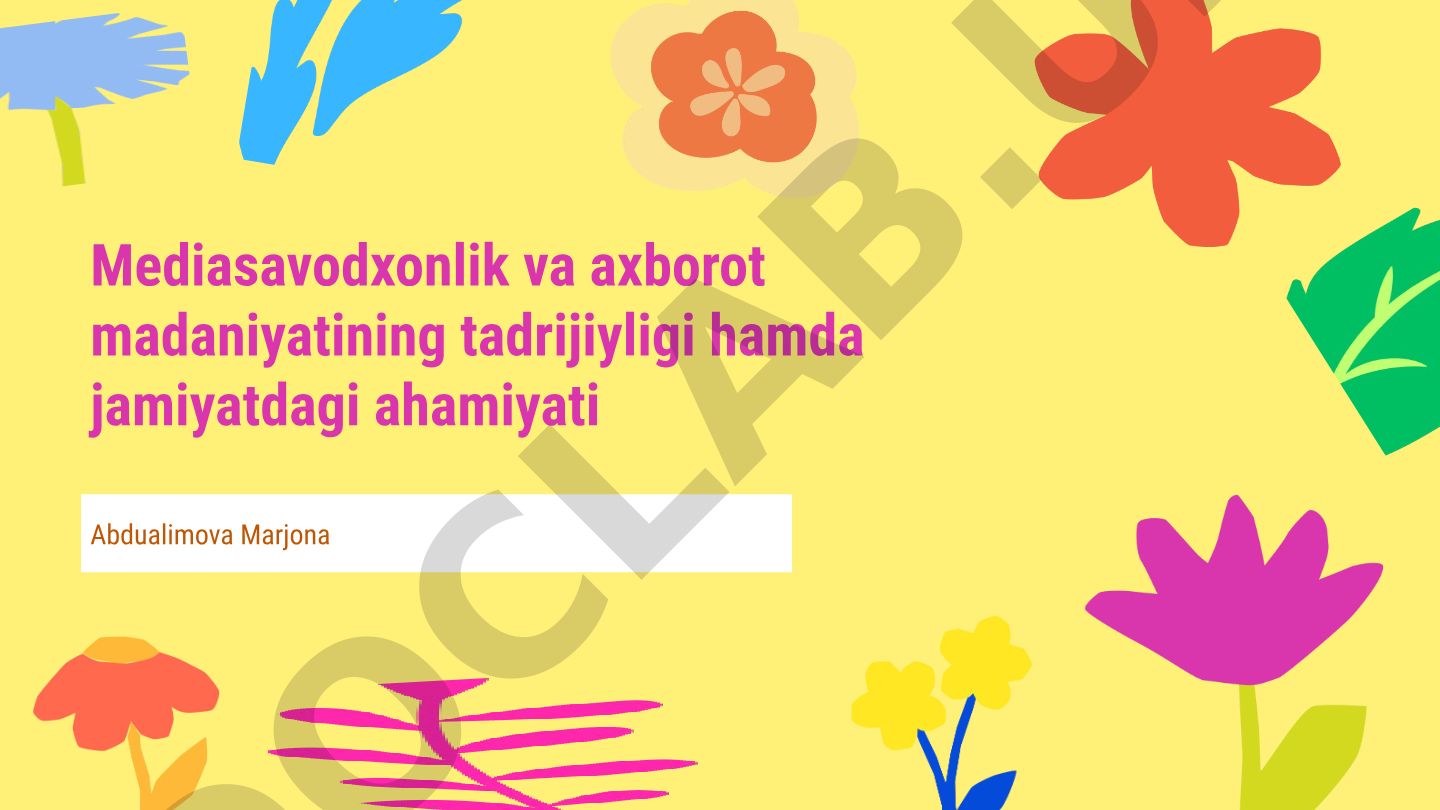 Mediasavodxonlik va axborot madaniyatining jamiyatdagi ahamiyati