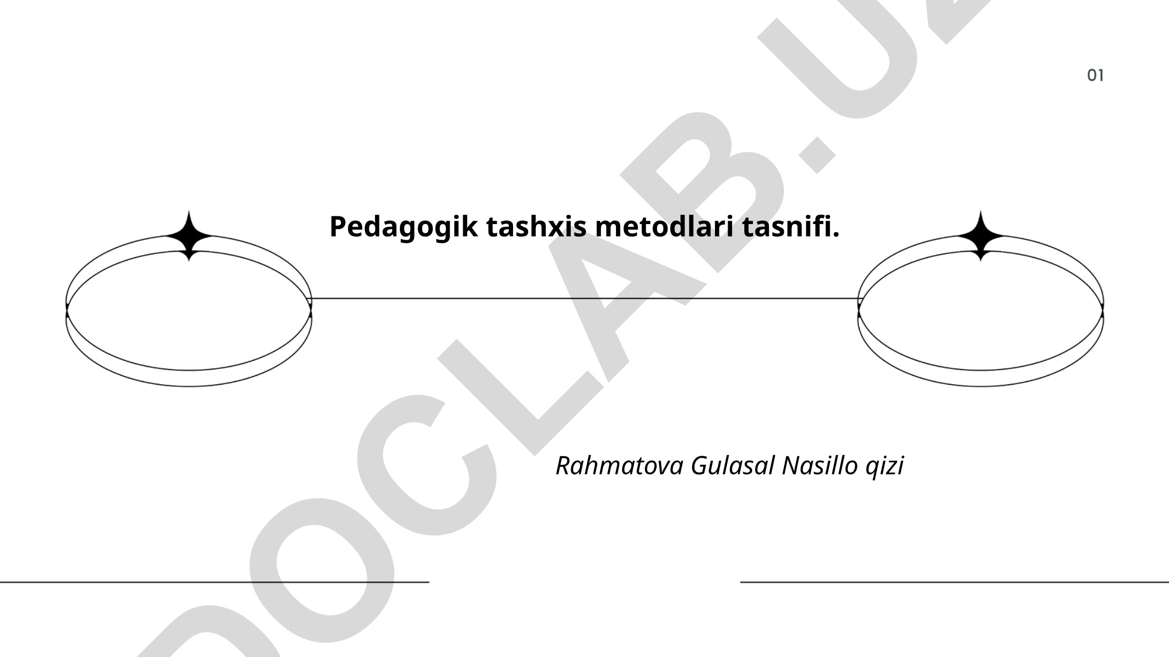 Pedagogik tashxis metodlari tasnifi