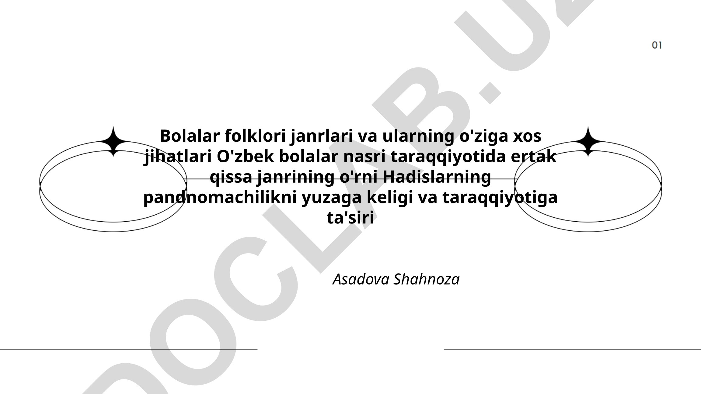 Bolalar folklori janrlari va ularning o'ziga xos jihatlari