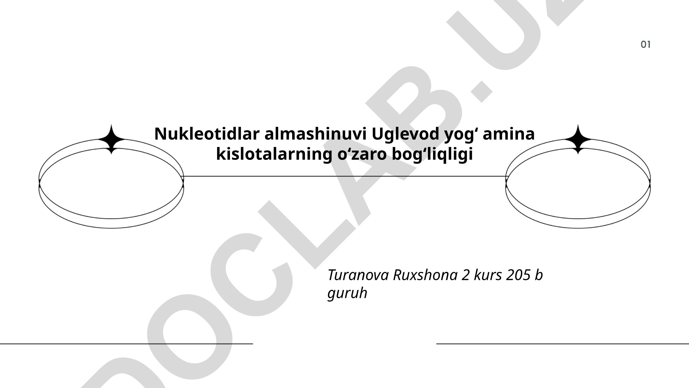 Nukleotidlar va uglevod, yog', amina kislotalar almashinuvi