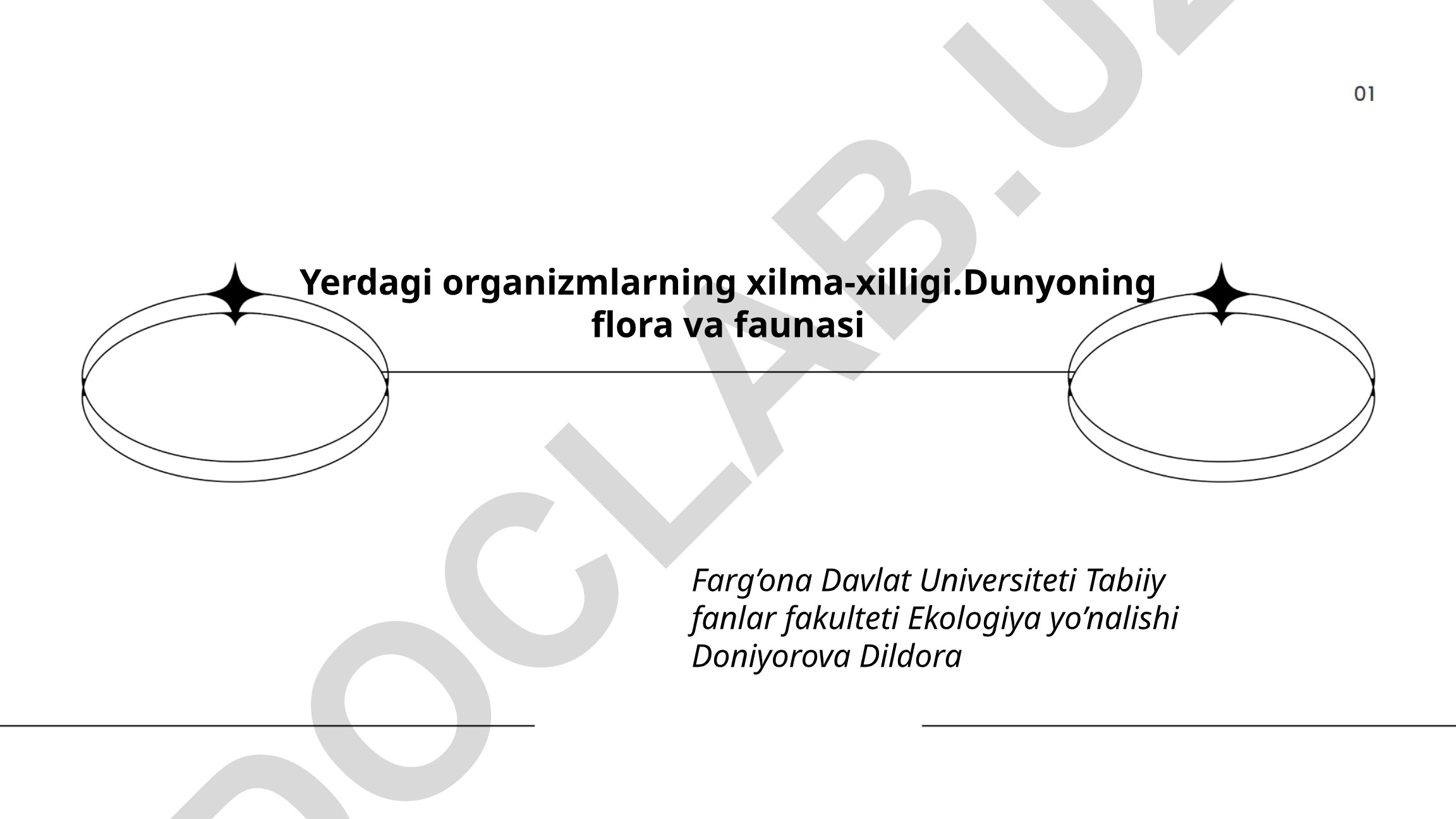Yerdagi organizmlarning xilma-xilligi va dunyo florasining ahamiyati