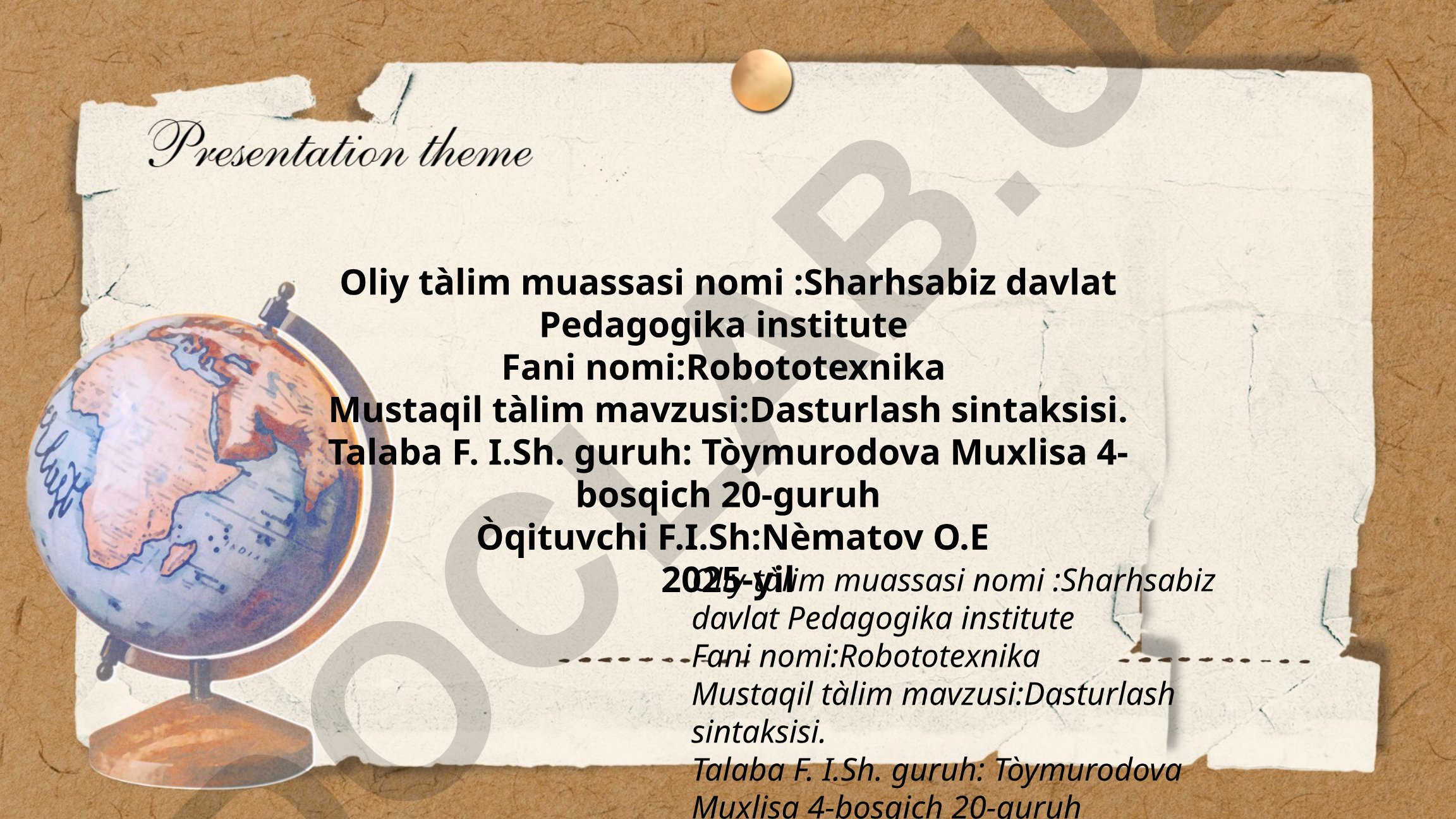 Dasturlash sintaksisi