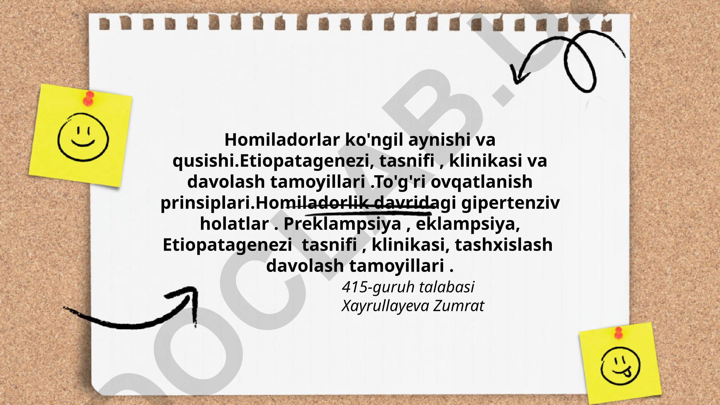 Homiladorlik toksikozlari va gipertenziv holatlar