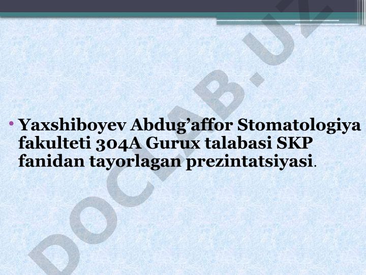 Bolalarda doimiy tishlarning chiqishi va ildizlarining shakllanish muddatlari