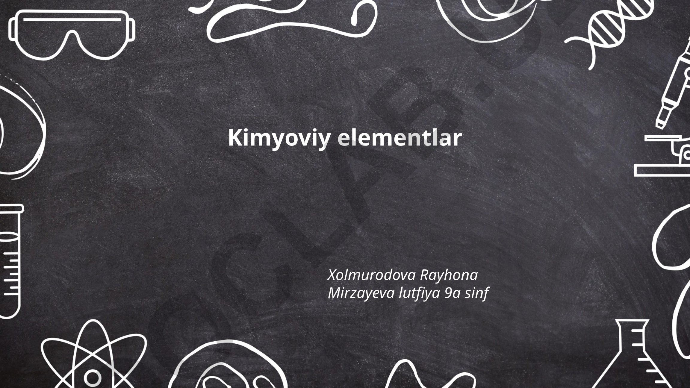Kimyoviy elementlar tarixi va sanoatda qo'llanilishi