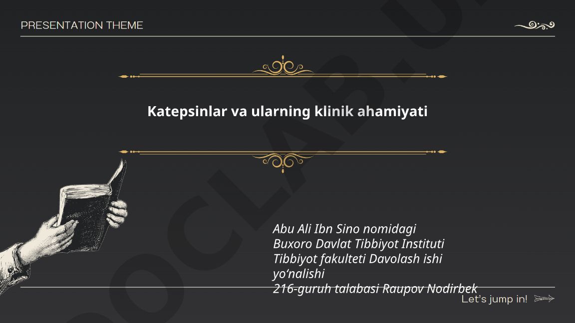 Katepsinlar va ularning klinik ahamiyati