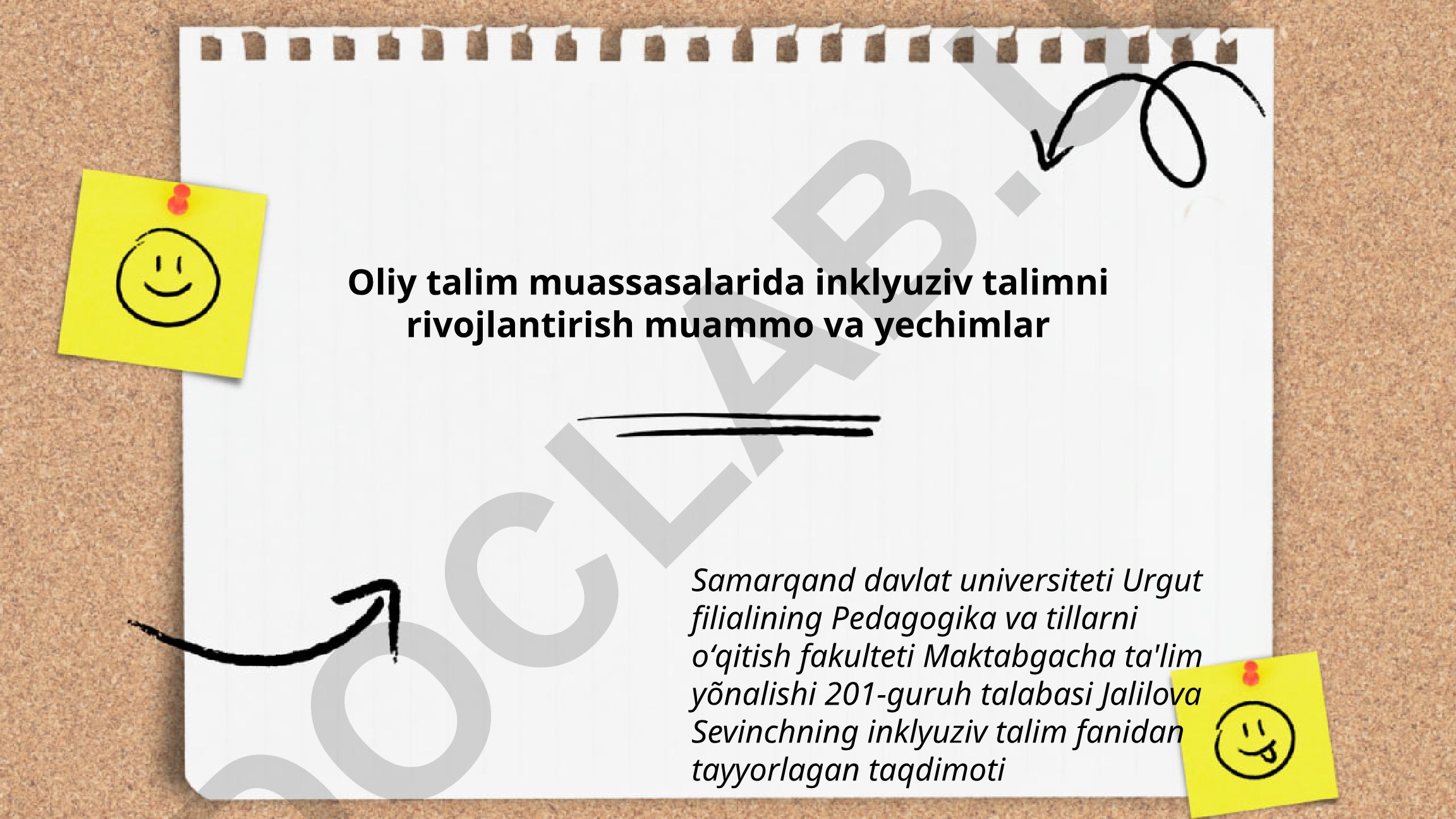 Oliy talim muassasalarida inklyuziv talimni rivojlantirish muammo va yechimlar