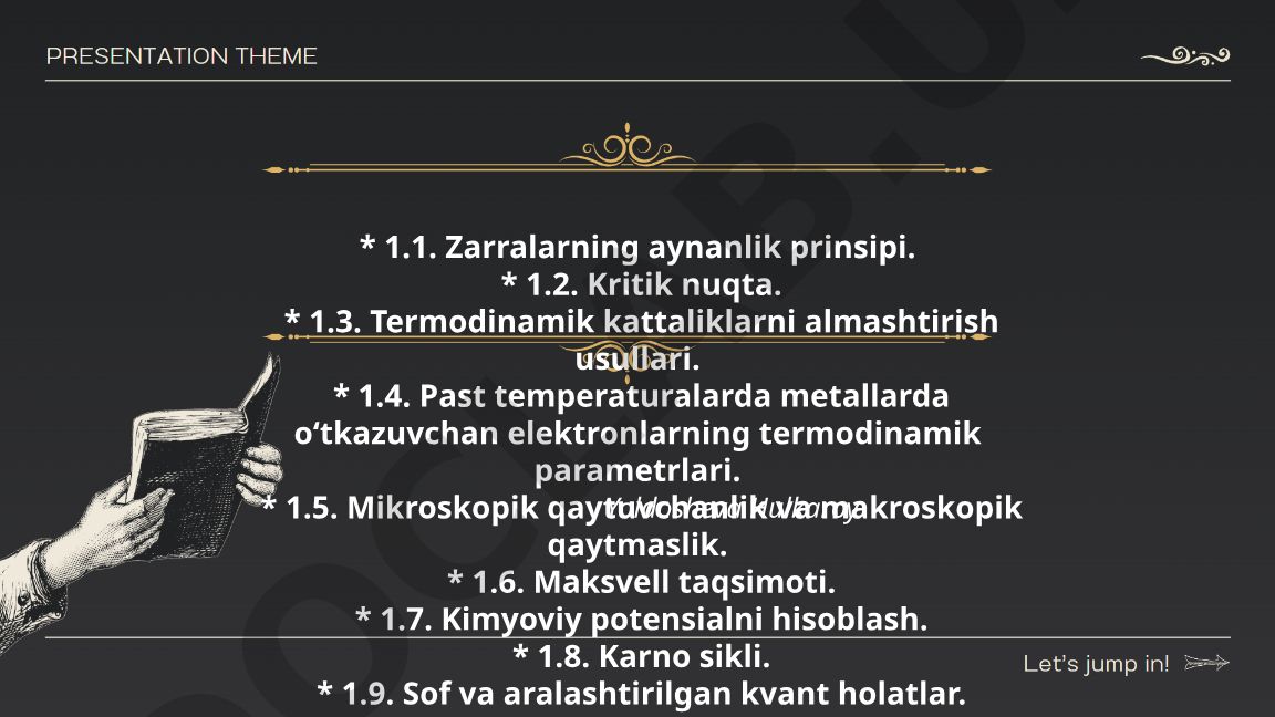 Termodinamika va statistik fizika asoslari