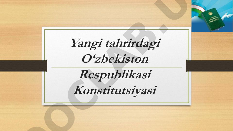 O‘zbekiston Respublikasi Konstitutsiyasi