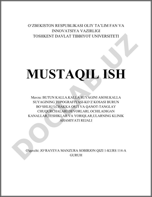 Butun kalla suyagining asosi, ko'z kosasi, burun bo'shlig'i, chakka osti va qanot-tanglay chuqurchalari